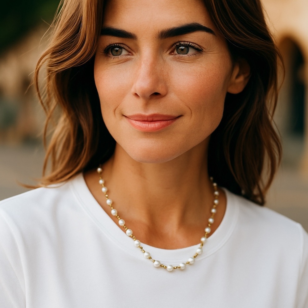 Tarbay 14k Gold Plated Elegant Pearl Necklace